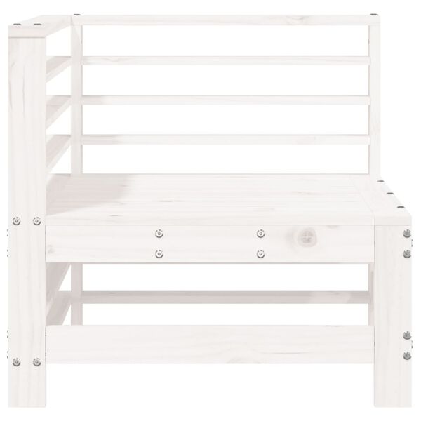 vidaXL Canap&eacute;s d'angle de jardin 2 pcs blanc bois de pin massif