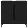 vidaXL Ensemble de mobilier de salle de bain avec &eacute;tag&egrave;re 4 pcs Noir