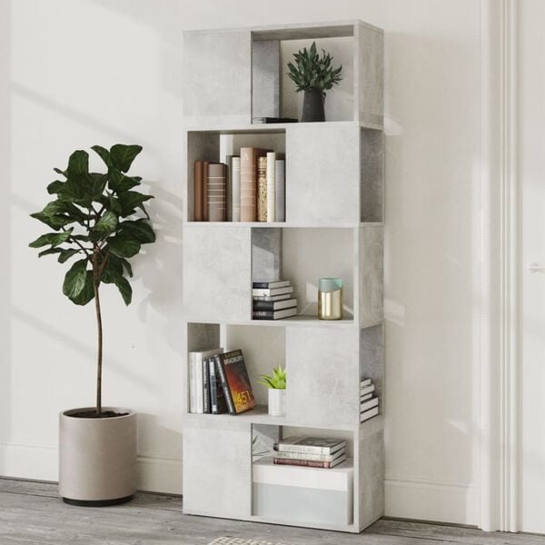 vidaXL Biblioth&egrave;que/S&eacute;parateur de pi&egrave;ce Gris b&eacute;ton 60x24x155 cm