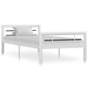 vidaXL Cadre de lit sans matelas blanc et noir m&eacute;tal 100x200 cm