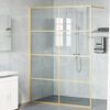 vidaXL Mur de Douche &agrave; L'Italienne Dor&eacute; 140 x 195 cm verre tremp&eacute;