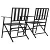 vidaXL Banc de jardin 2 places pliable 137 cm Noir Acier