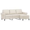 vidaXL Canap&eacute; &agrave; 3 places avec repose-pieds Cr&egrave;me 180 cm Similicuir
