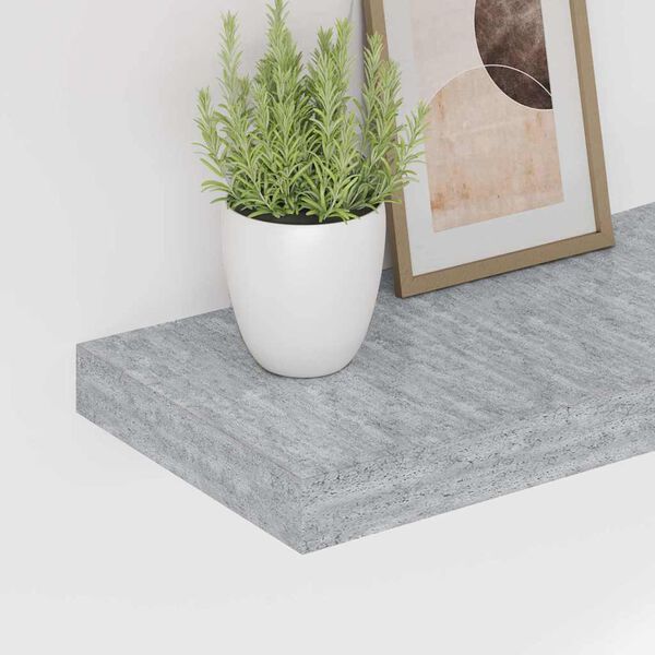 vidaXL &Eacute;tag&egrave;res murales flottantes 2 pcs gris b&eacute;ton 60x23,5x3,8 cm MDF