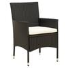 vidaXL Salon de jardin 7 pcs avec coussins r&eacute;sine tress&eacute;e noir