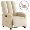 vidaXL Fauteuil inclinable &eacute;lectrique Cr&egrave;me Tissu