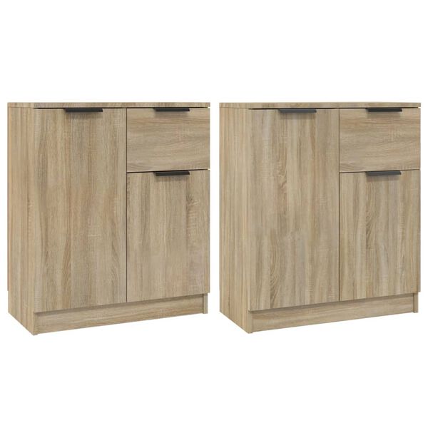 vidaXL Buffets 2 pcs Ch&ecirc;ne sonoma 60x30x70 cm Bois d'ing&eacute;nierie