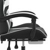 vidaXL Chaise de jeu avec repose-pied Noir et blanc Similicuir