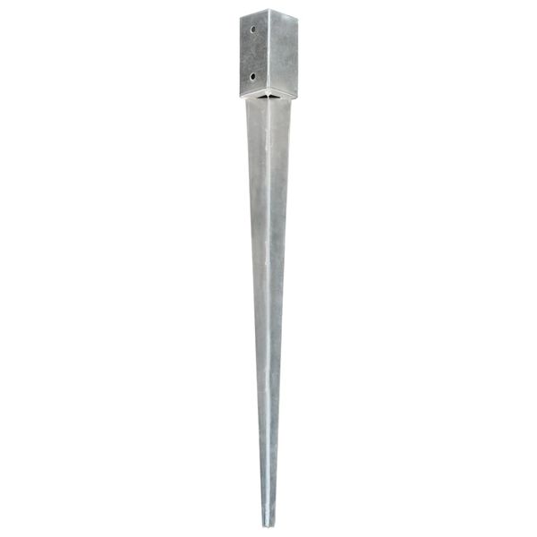 vidaXL Piquets au sol 12 pcs Argent&eacute; 7x7x90 cm Acier galvanis&eacute;