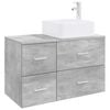 vidaXL Ensemble de mobilier de salle de bain 2 pc Gris b&eacute;ton
