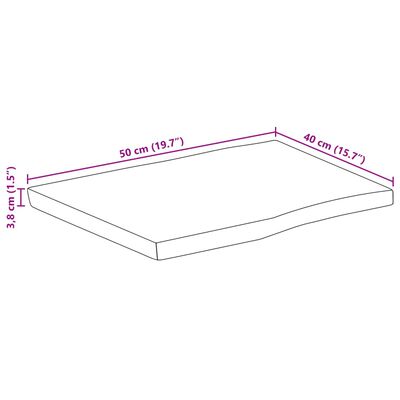 vidaXL Dessus de table 50x40x3,8 cm rectangulaire bois massif d'acacia