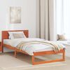 vidaXL Cadre de lit avec t&ecirc;te de lit Brun cire 100 x 200 cm Pin massif