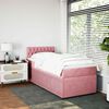 vidaXL Sommier &agrave; lattes de lit avec matelas Rose 90x200 cm Velours