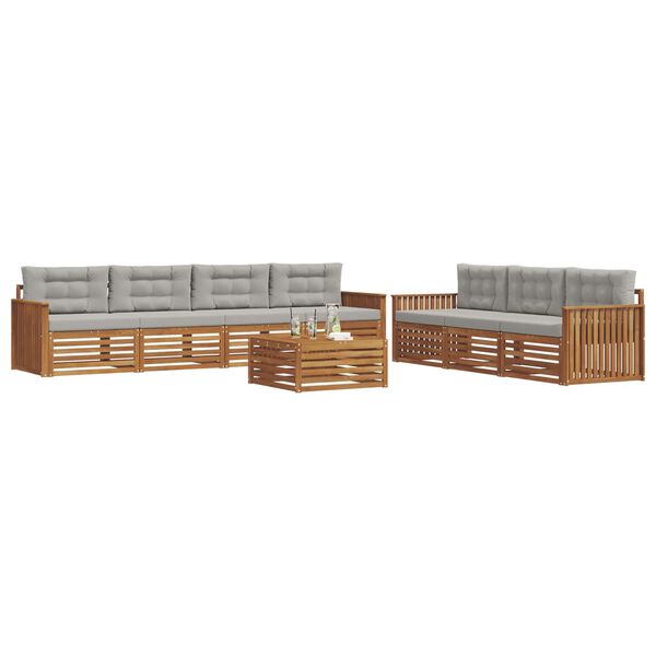 vidaXL Ensemble de canap&eacute;s d'ext&eacute;rieur 8 pcs Gris Naturel et Clair
