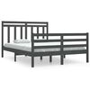 vidaXL Cadre de lit sans matelas gris 135x190 cm bois massif