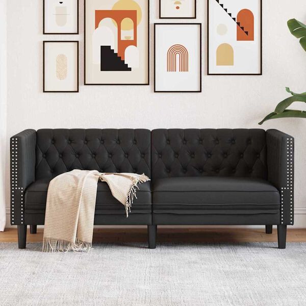 vidaXL Canap&eacute; Noir 174 x 74,5 x 70,5 cm PVC