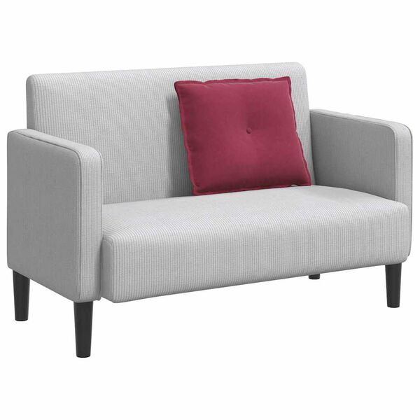 vidaXL Coussin de Dos Bordeaux 60 x 50 cm Tissu en velours c&ocirc;tel&eacute;