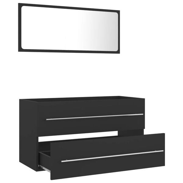 vidaXL Ensemble de meubles de salle de bain 2 pcs gris bois ing&eacute;nierie