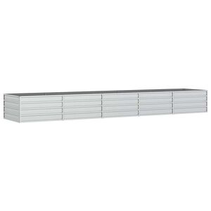 vidaXL Lit sur&eacute;lev&eacute; de jardin 400x80x45 cm Acier galvanis&eacute; Argent&eacute;