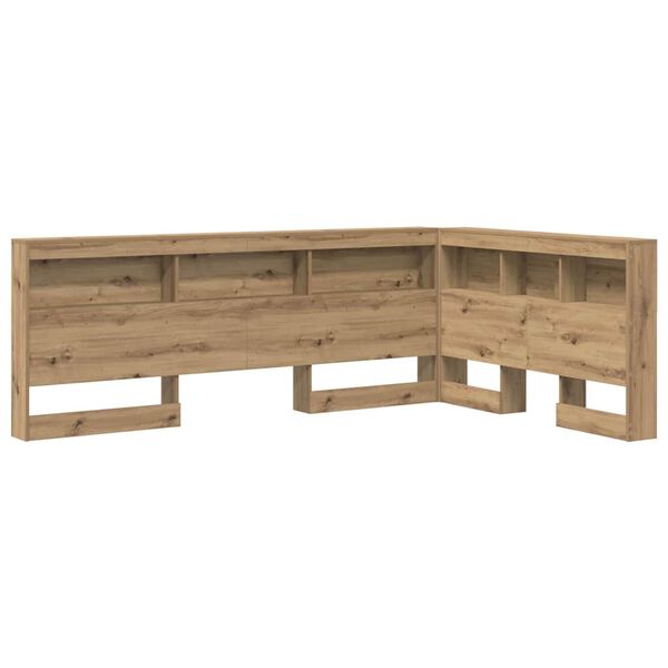 vidaXL T&ecirc;te de lit de rangement avec &eacute;tag&egrave;re Ch&ecirc;ne artisanal 120 cm