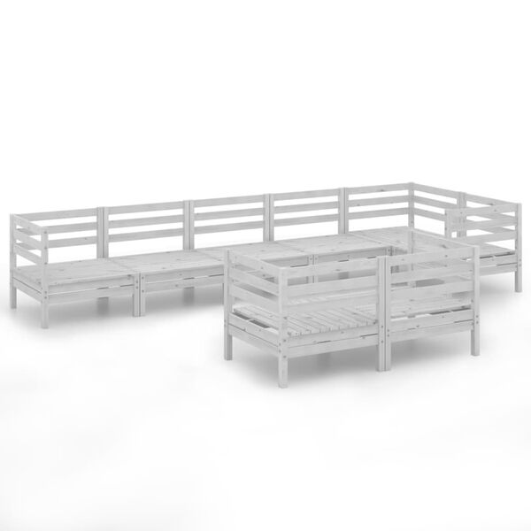 vidaXL Salon de jardin 8 pcs Bois de pin massif Gris