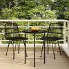 vidaXL Ensemble &agrave; manger de jardin 3 pcs Noir R&eacute;sine tress&eacute;e
