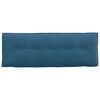 vidaXL Coussin de Dos Bleu 140 x 50 cm Tissu en velours c&ocirc;tel&eacute;