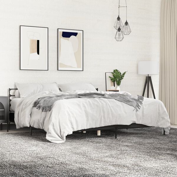 vidaXL Cadre de lit sans matelas noir 180x200 cm