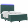 vidaXL Lit &agrave; ressort LED avec matelas Vert fonc&eacute; 140 x 200 cm Velours