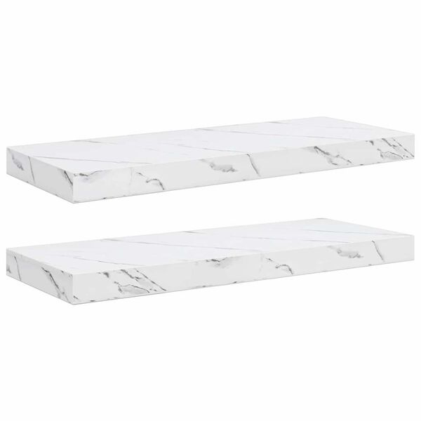 vidaXL &Eacute;tag&egrave;re Murale 2 pcs Marbre blanc 60 x 23,5 x 4 cm