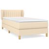 vidaXL Sommier &agrave; lattes de lit avec matelas Cr&egrave;me 100x200 cm Tissu