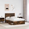 vidaXL Cadre de lit Ch&ecirc;ne fum&eacute; 120 x 200 cm Bois Ing&eacute;nierie