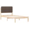 vidaXL Cadre de lit avec t&ecirc;te de lit rembourr&eacute;e Taupe 90 x 190 cm