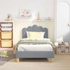 vidaXL Cadre de lit pour enfants avec t&ecirc;te de lit Gris clair tissu