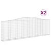 vidaXL Paniers &agrave; gabions arqu&eacute;s 2 pcs 400x30x120/140 cm Fer galvanis&eacute;