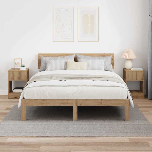 vidaXL Table d'appoint 2 pcs Ch&ecirc;ne artisanal 30,5 x 30 x 45 cm