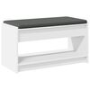 vidaXL Banc d'entr&eacute;e Blanc 83 x 38 x 45 cm Bois Ing&eacute;nierie et Tissu