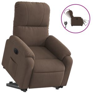 vidaXL Fauteuil inclinable &eacute;lectrique marron tissu microfibre