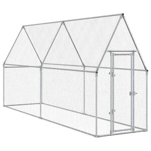 vidaXL Cage pour poules argent&eacute; 100x100x190 cm acier galvanis&eacute;