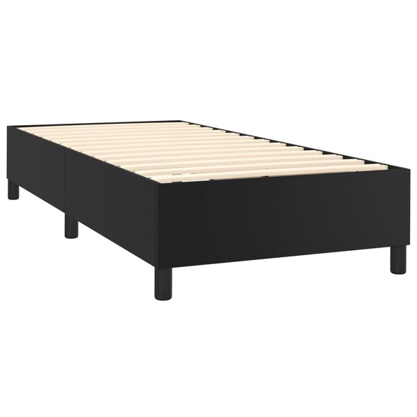 vidaXL Sommier &agrave; lattes de lit avec matelas Noir 80x200cm Similicuir