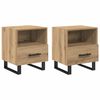 vidaXL Cabinet de chevet 2 pc Ch&ecirc;ne artisanal 40 x 35 x 47,5 cm