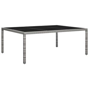 vidaXL Table &agrave; manger d'ext&eacute;rieur Gris 200x150x74 cm R&eacute;sine tress&eacute;e