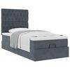 vidaXL Cadre de lit ottoman avec matelas gris foncé 100x200 cm velours