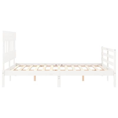 vidaXL Cadre de lit sans matelas blanc 160x200 cm bois massif