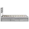 vidaXL Cadre de lit Gris Sonoma 75 x 190 cm Pin massif
