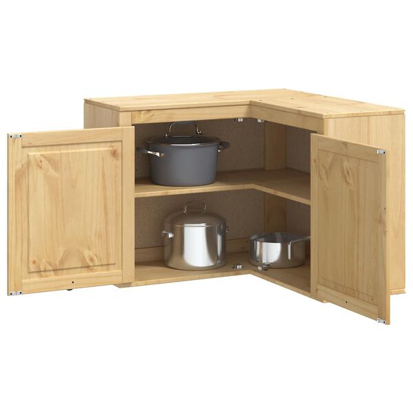 vidaXL Armoire avec &eacute;tag&egrave;re SKI Brun Miel 80 x 80 x 60 cm Pin massif