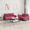 vidaXL Ensemble de canap&eacute;s 2 pcs avec coussins Rouge bordeaux Velours