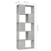 vidaXL Biblioth&egrave;que/S&eacute;parateur de pi&egrave;ce Gris b&eacute;ton 60x24x155 cm