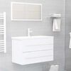 vidaXL Ensemble de meubles de salle de bain 2 pcs Blanc Agglom&eacute;r&eacute;