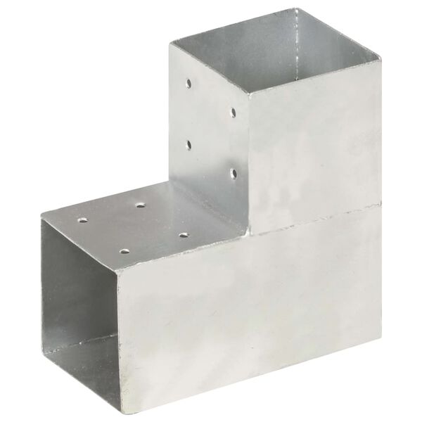 vidaXL Connecteurs de poteau 4pcs Forme en L M&eacute;tal galvanis&eacute; 101x101mm